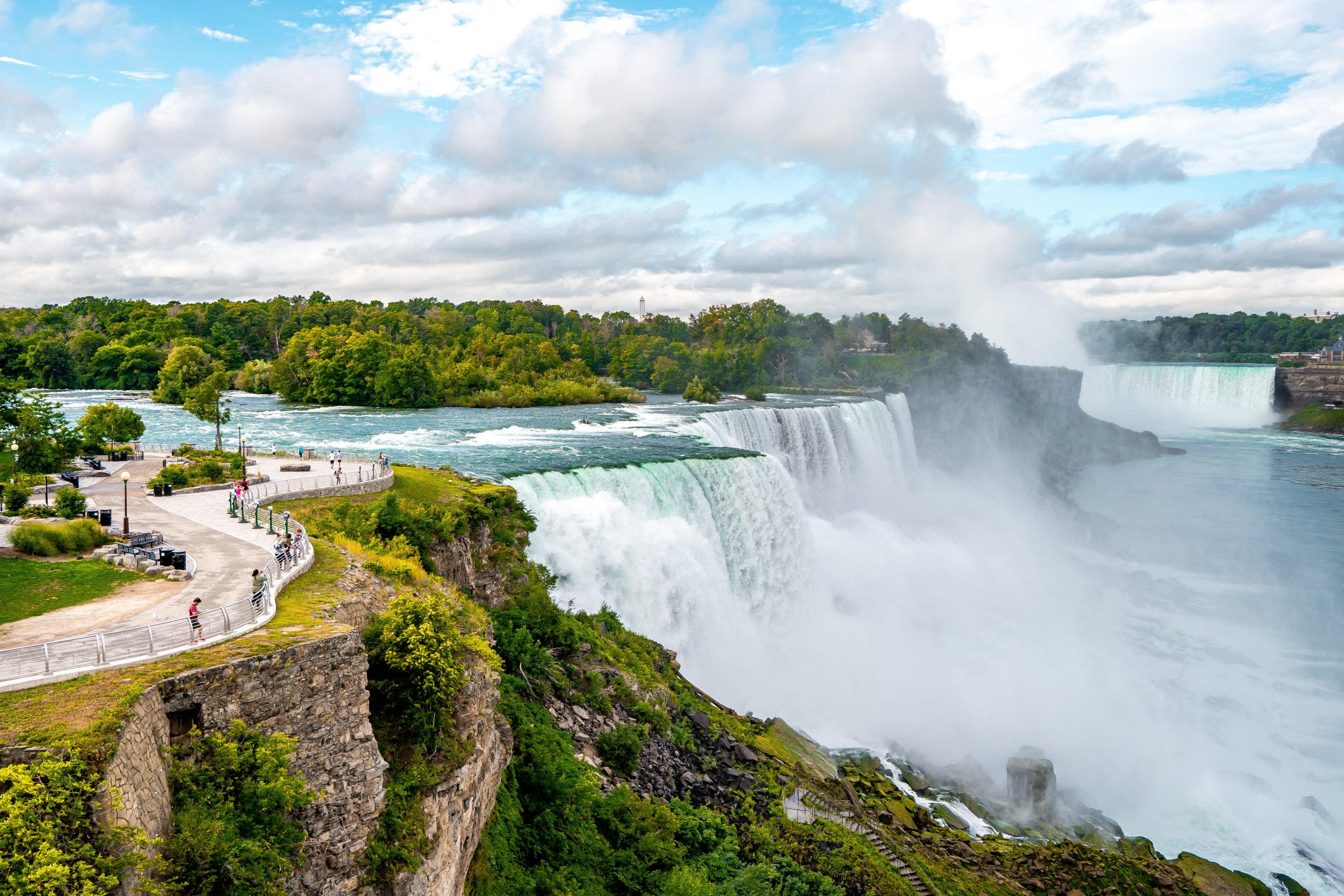 Niagara Falls on America side in the morning with clear sky , Buffalo , United States of America -  September 6 , 2018